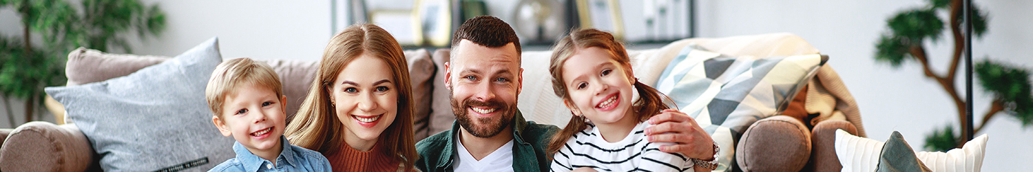 Happy family in their Birmingham, AL home