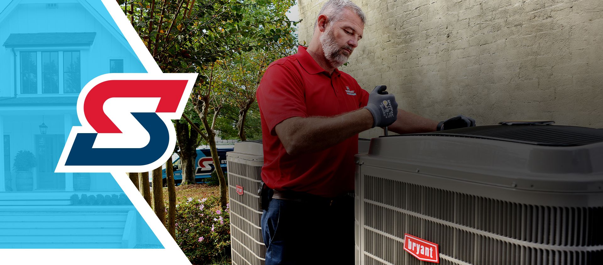 HVAC technician repairing an air conditioning system